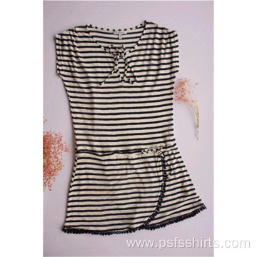 Women Striped Round Neck Dress